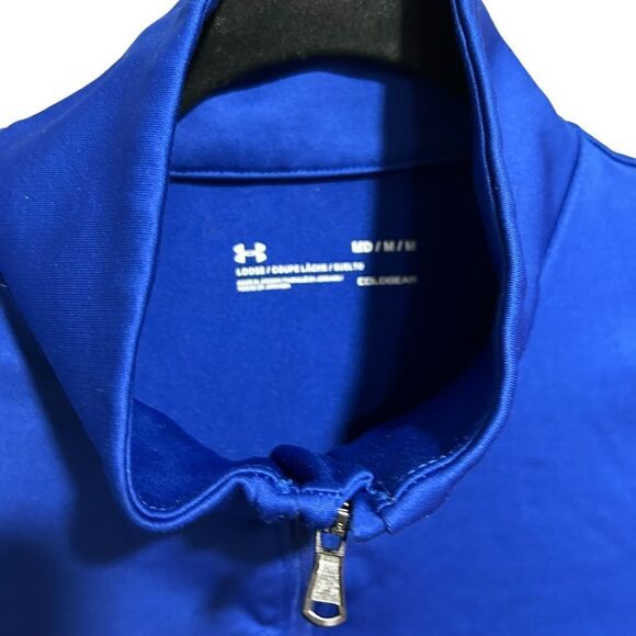 Under Armour Authentics ColdGear 1/2 Zip T-Shirt Pullover Royal Blue Jacket - Picture 8 of 11